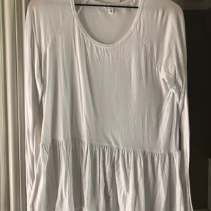 BP white cotton peplum layering top